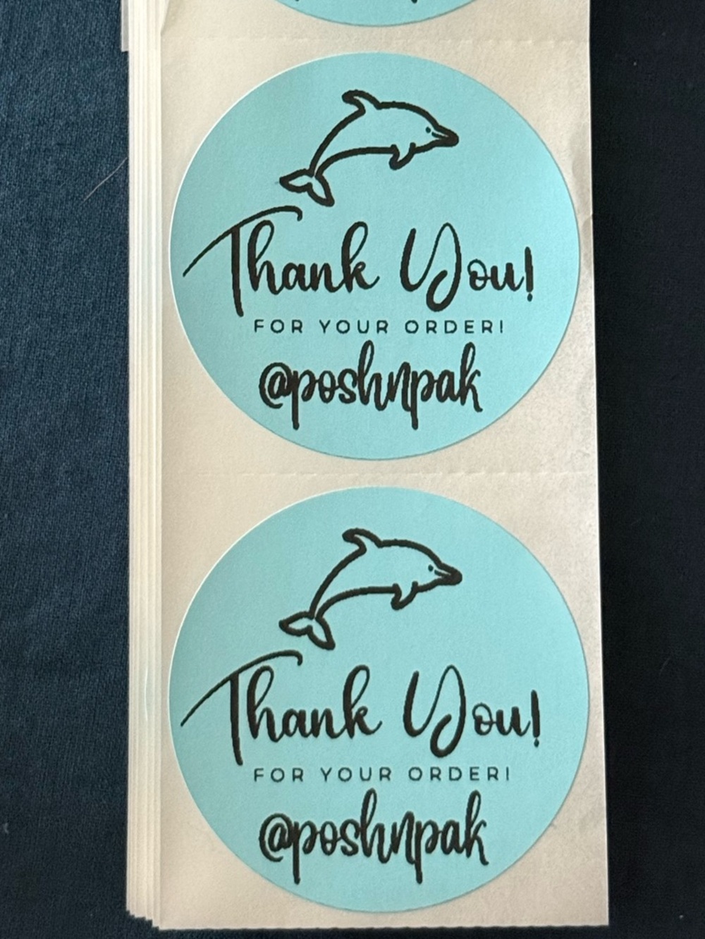 NEW! 🐬50 DOLPHIN THANK YOU STICKERS with your Closet name